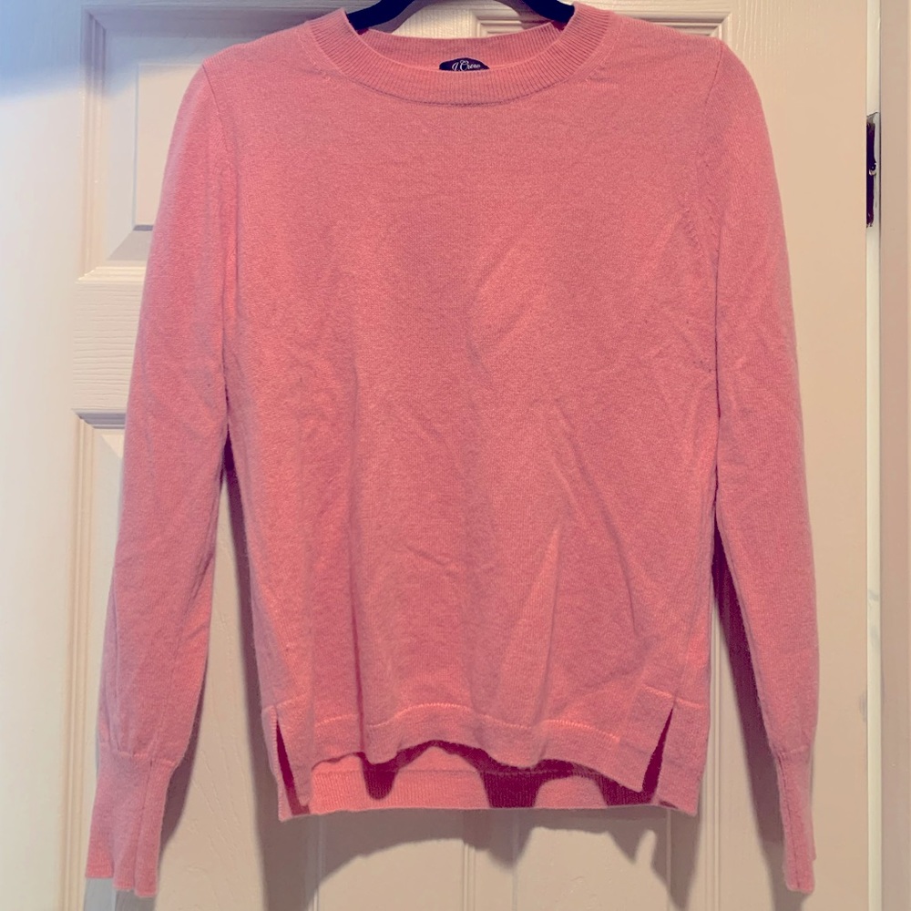 J Crew 100% Cashmere Pink Sweater Size M